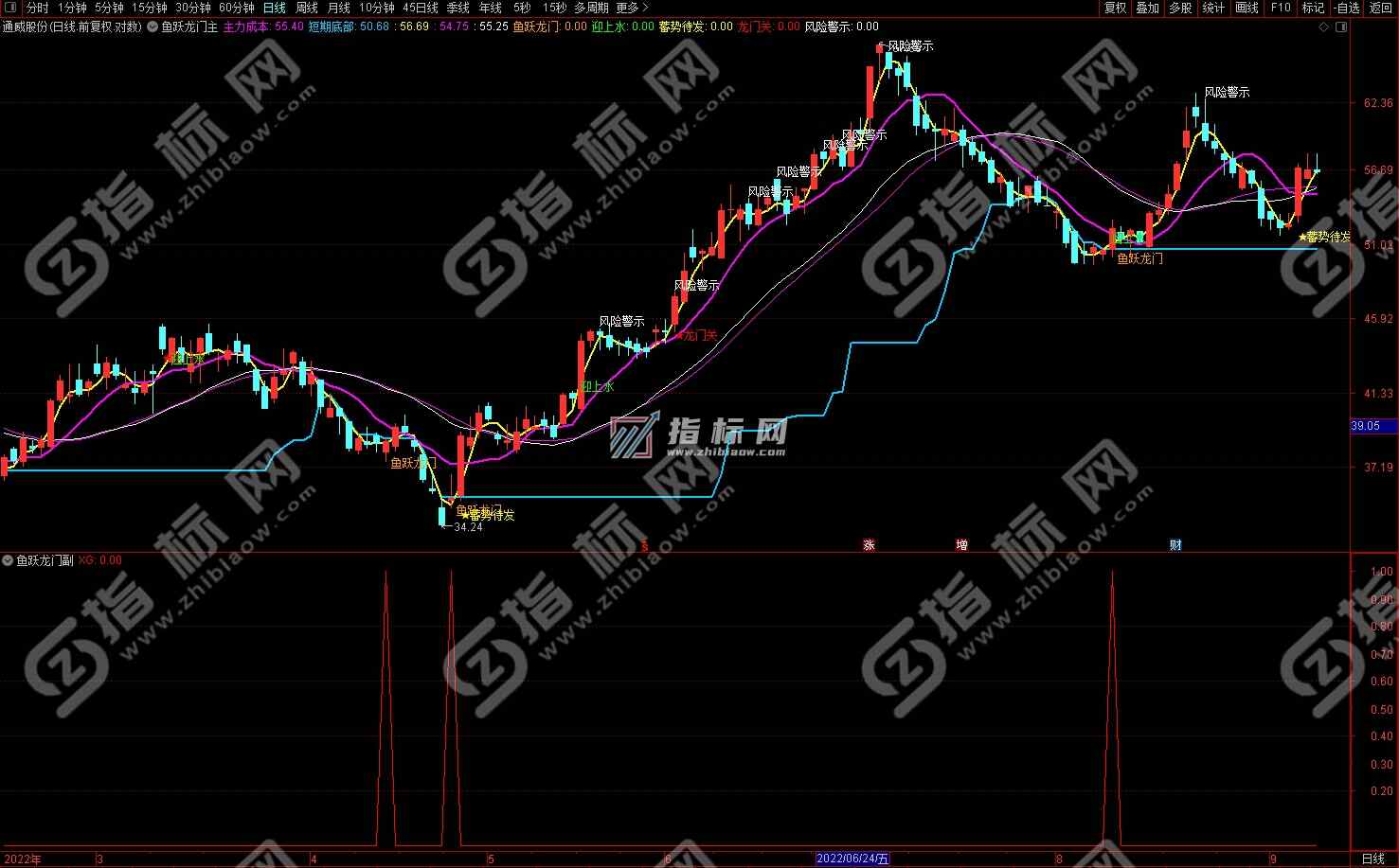 通达信金钻鱼跃龙门主副图指标+选股公式源码