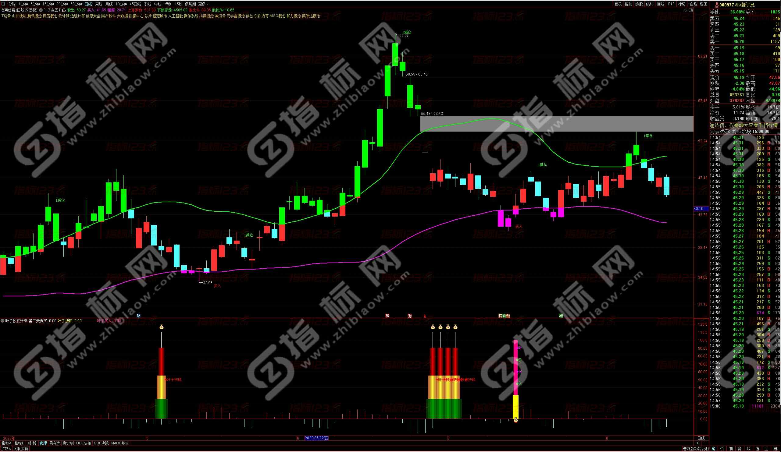 通达信叶子抄底全套指标公式源码